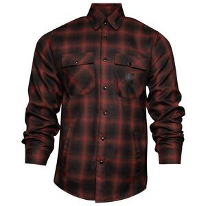 NWT Dixxon Restoration Black & Red Plaid Sherpa Lined Pearl Snap Flannel Jacket